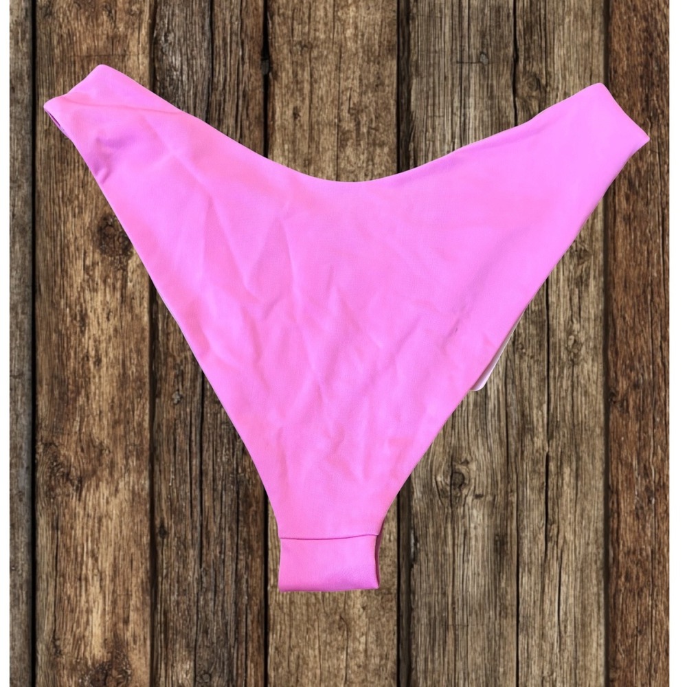 Oceanus Pink Crystal Embellished Bikini Bottoms High Leg Barbiecore Luxury Glam - Picture 3 of 6